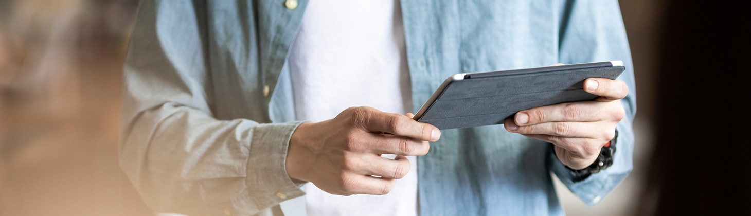 Man holding a tablet